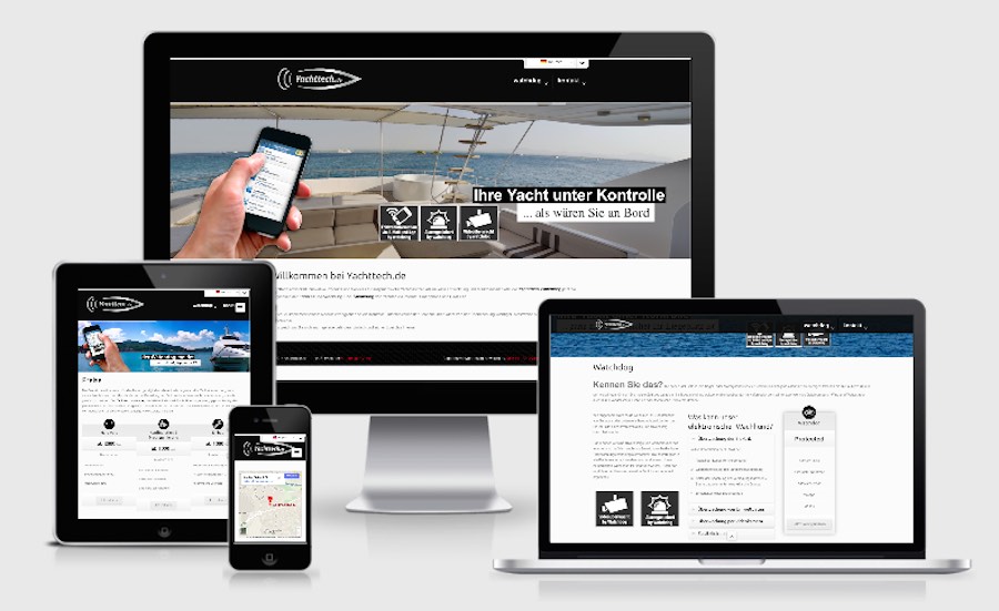 Homepage Webdesign für Yachten und Boote